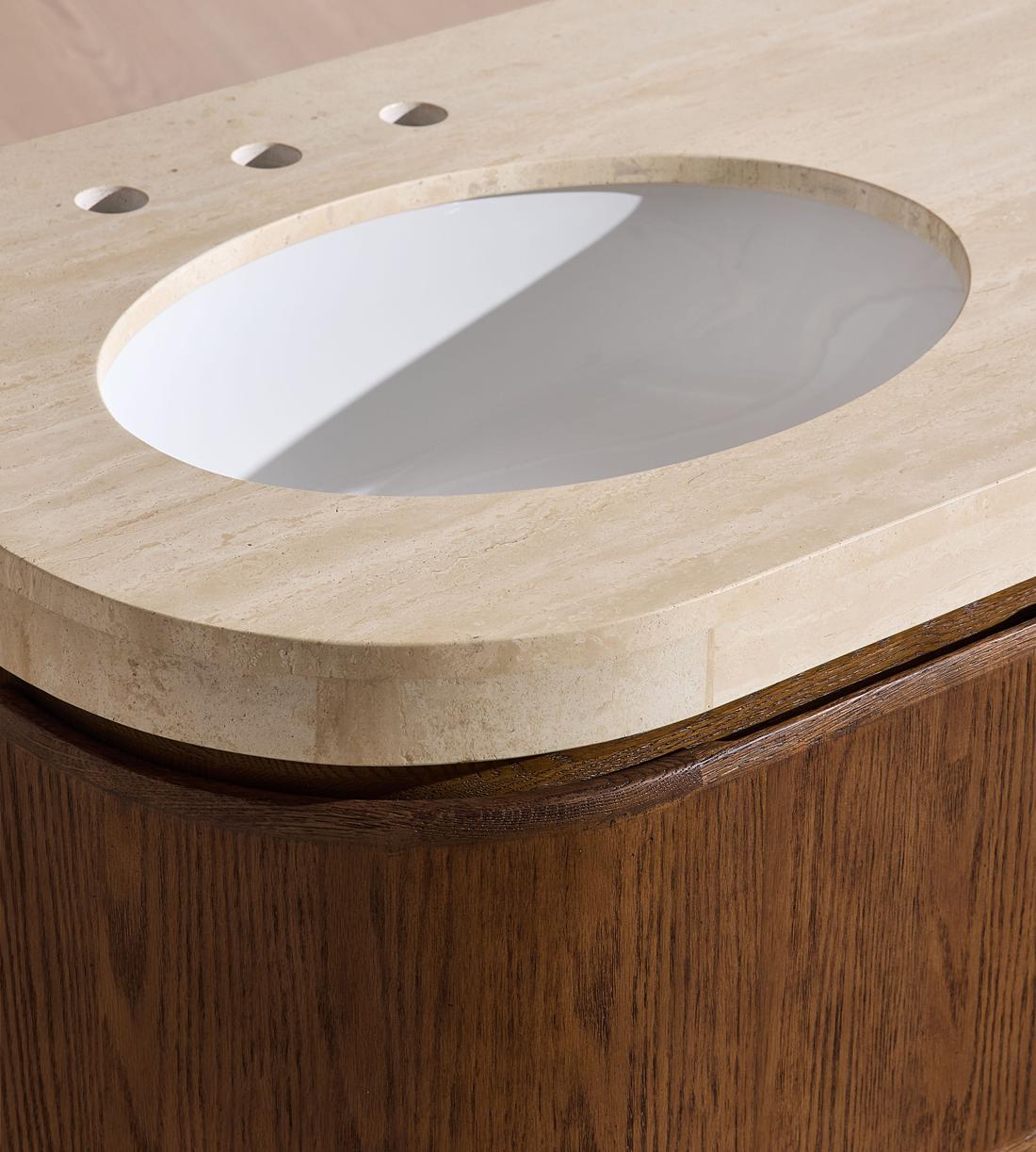 Tivoli Double Vanity - Travertine Marble - Images - Image 9