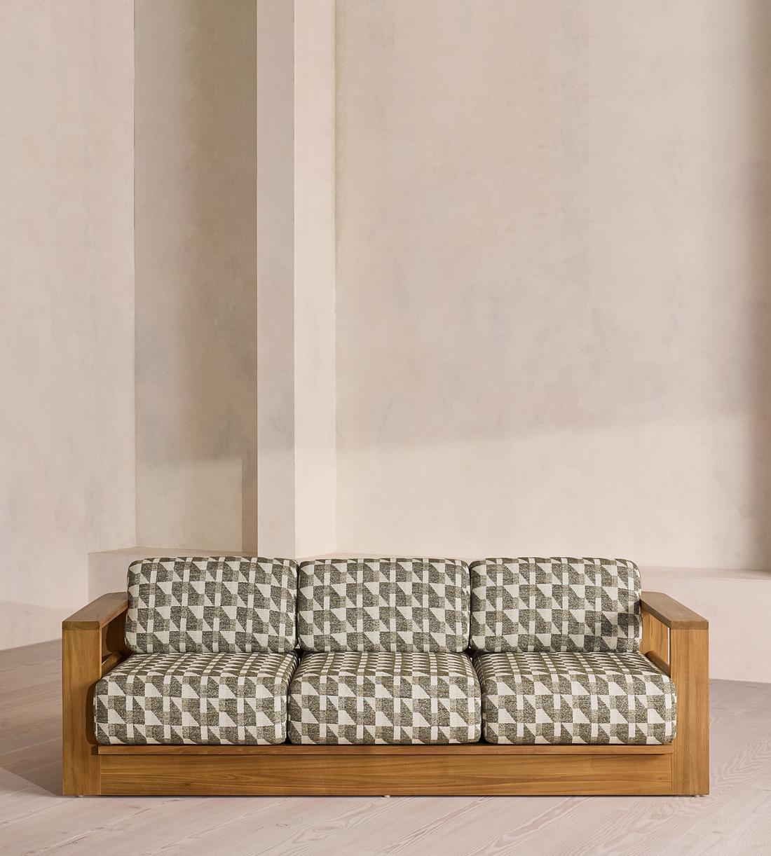 Madeira Outdoor - Three Seater Sofa - Geometric - Green US - Listing - Image 5