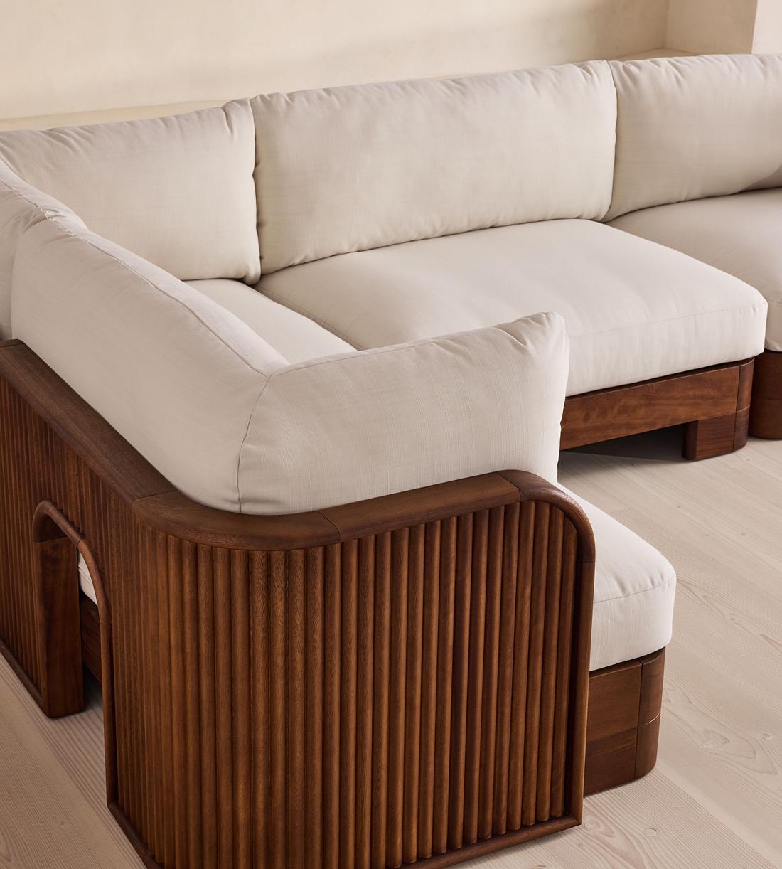 Odell Outdoor L-Shape Sofa - Off White - UK & EU - Images - Image 4