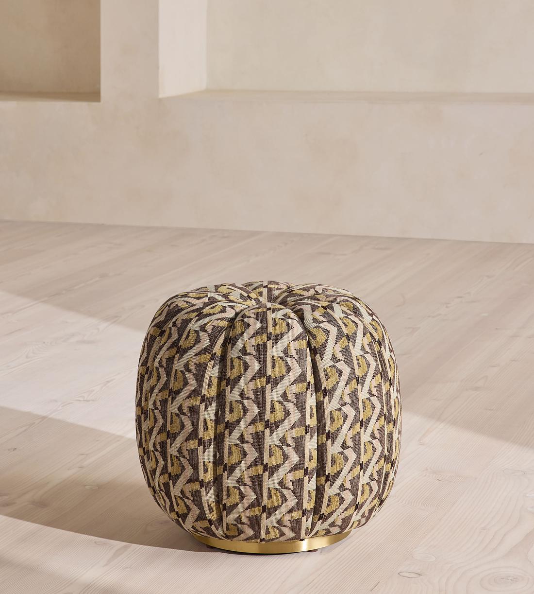Sofia Footstool - Fulton Jacquard - Sage - US - Listing - Image 1