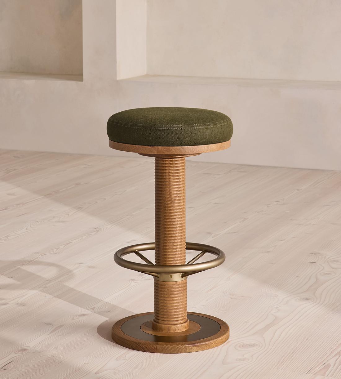 Bryden Counter Barstool - Linen - Olive - UK - Listing - Image 1