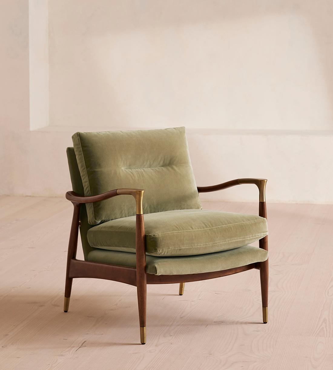 Theodore Armchair - Velvet - Lichen - Listing - Image 1