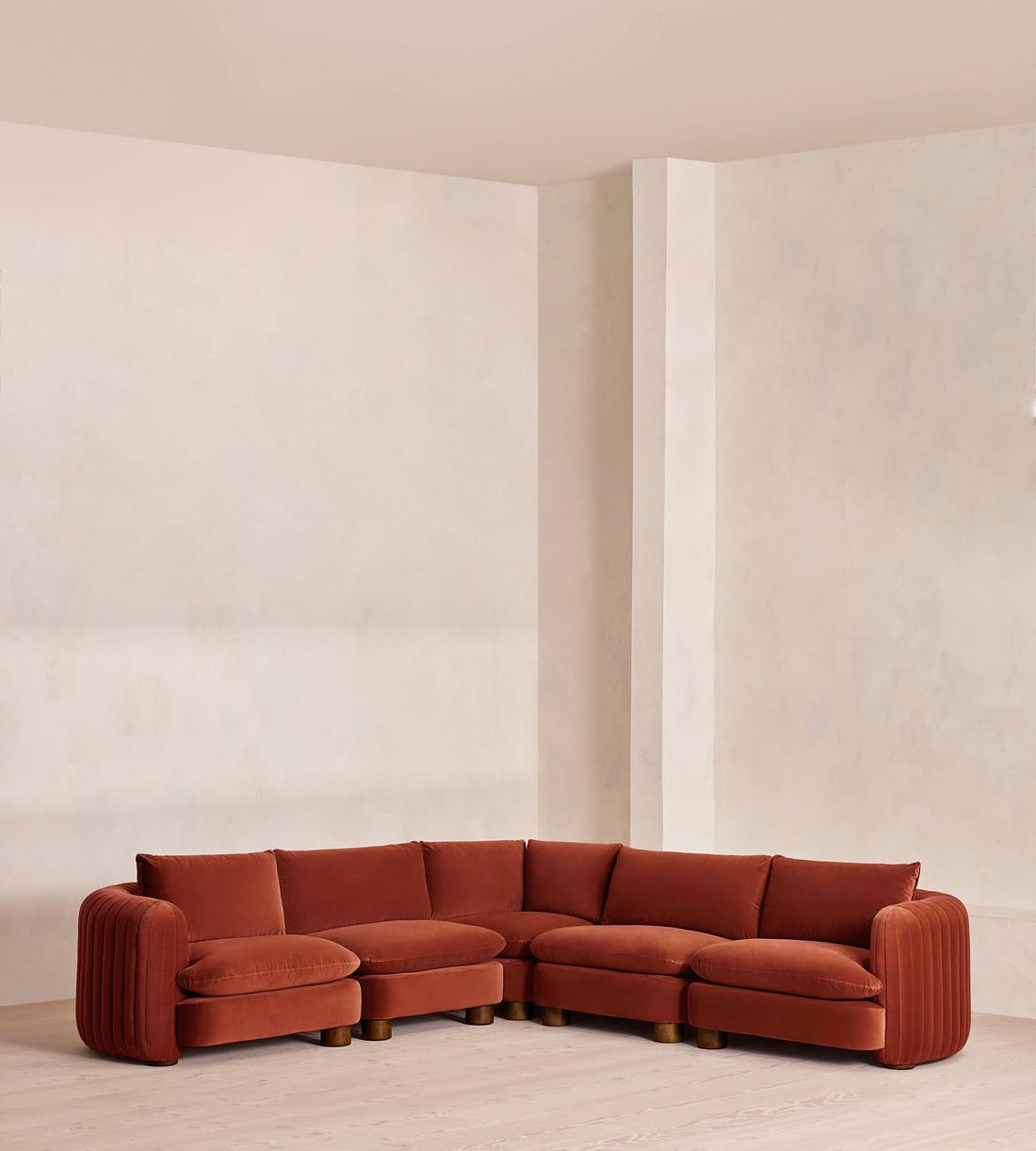 Vivienne Modular Corner Sofa - Velvet Rust - Listing - Image 1