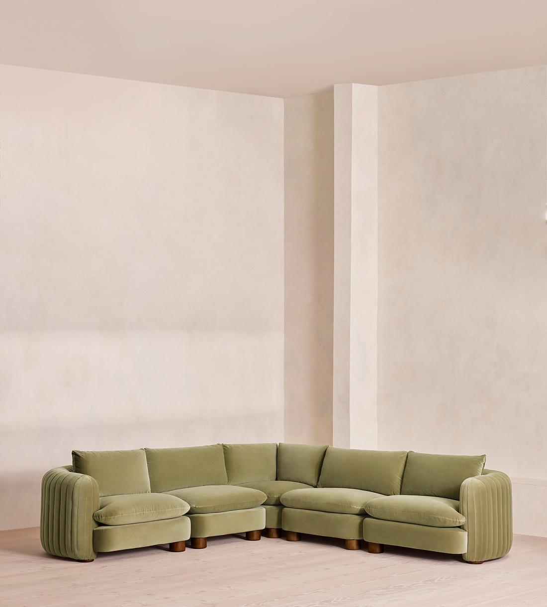 Vivienne Modular Corner Sofa - Velvet Lichen - Listing - Image 1