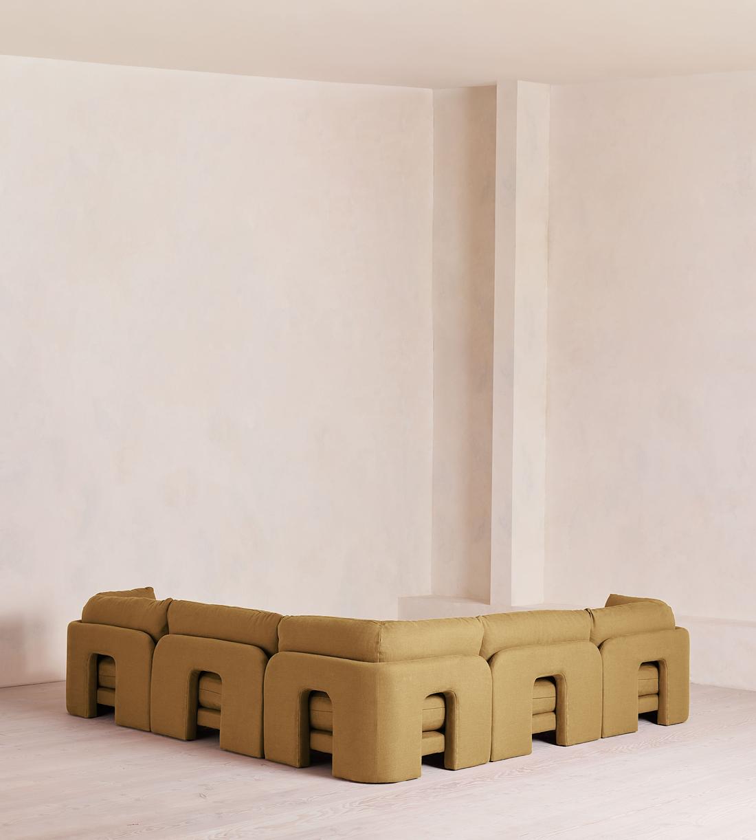 Odell Deeper Sit Modular Sofa - Corner Sofa - Linen - Ochre - Images - Image 3