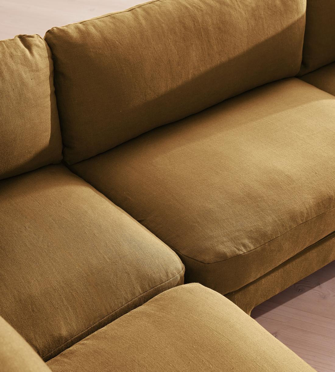 Odell Deeper Sit Modular Sofa - Corner Sofa - Linen - Ochre - Images - Image 4