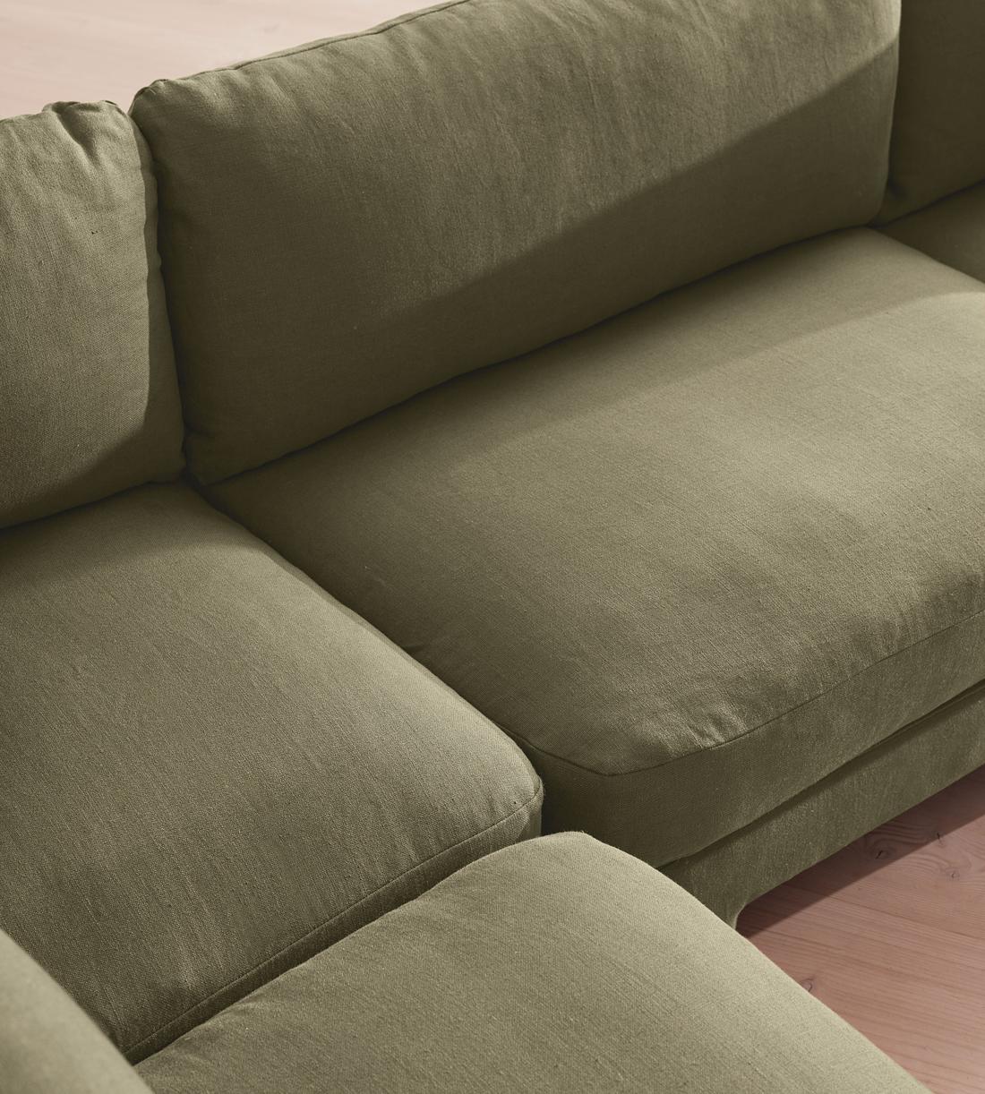 Odell Deeper Sit Modular Sofa - Corner Sofa - Linen - Sage - Images - Image 4