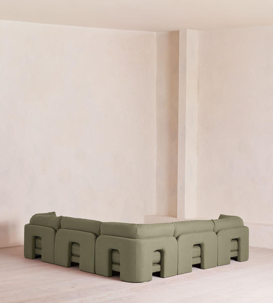 Odell Sectional Sofa - Corner Sofa - Linen - Sage - US - Images - Image 3