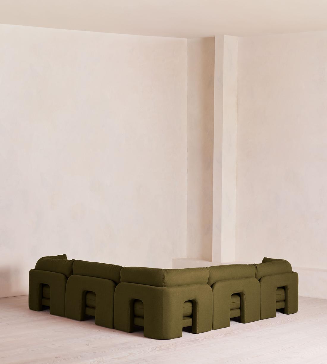 Odell Deeper Sit Modular Sofa - Corner Sofa - Linen - Olive - Images - Image 3