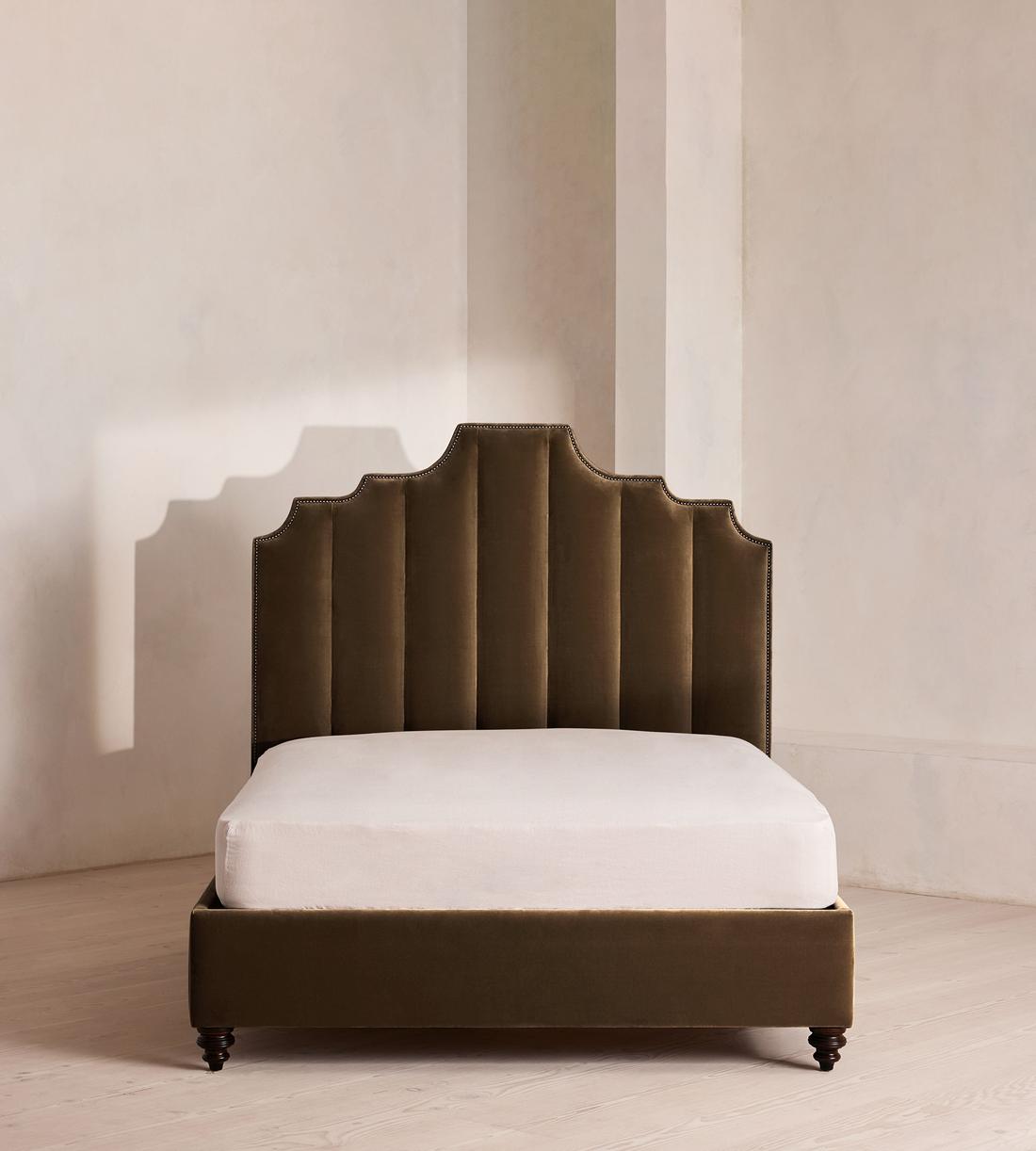 Gerrard Bed - Double - Velvet - Chocolate - Listing - Image 2