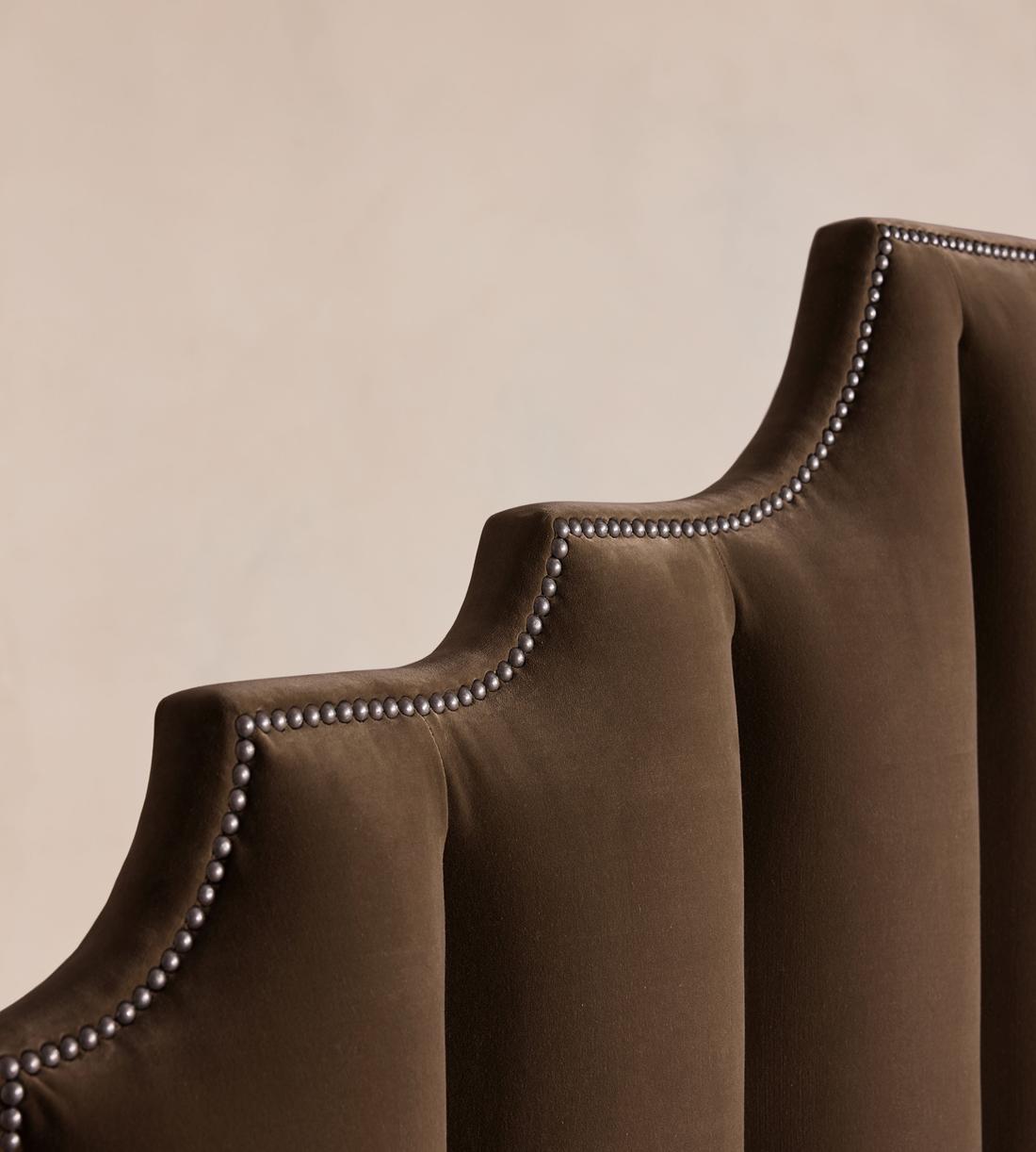 Gerrard Bed - Double - Velvet - Chocolate - Images - Image 3