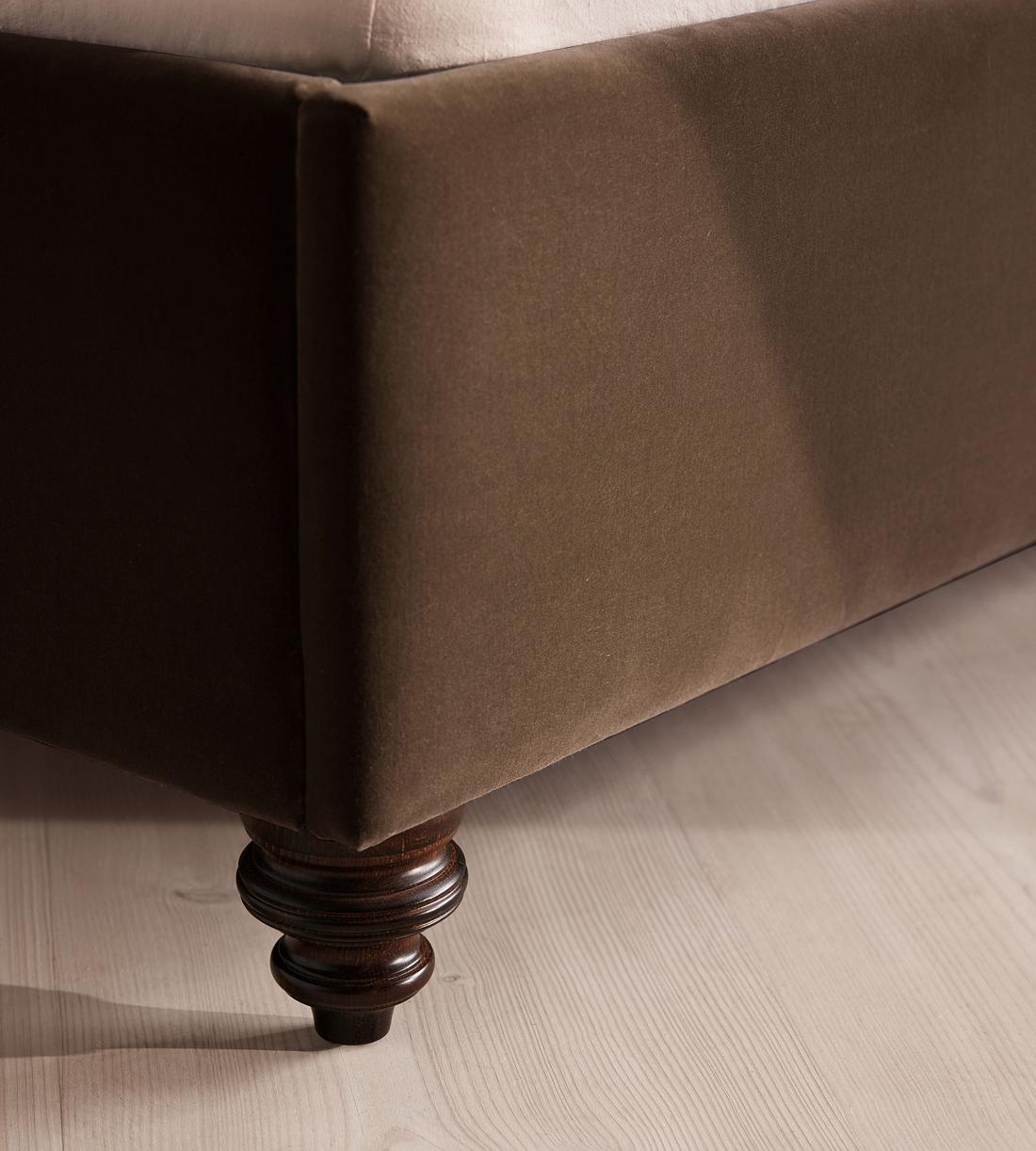 Gerrard Bed - Double - Velvet - Chocolate - Images - Image 4