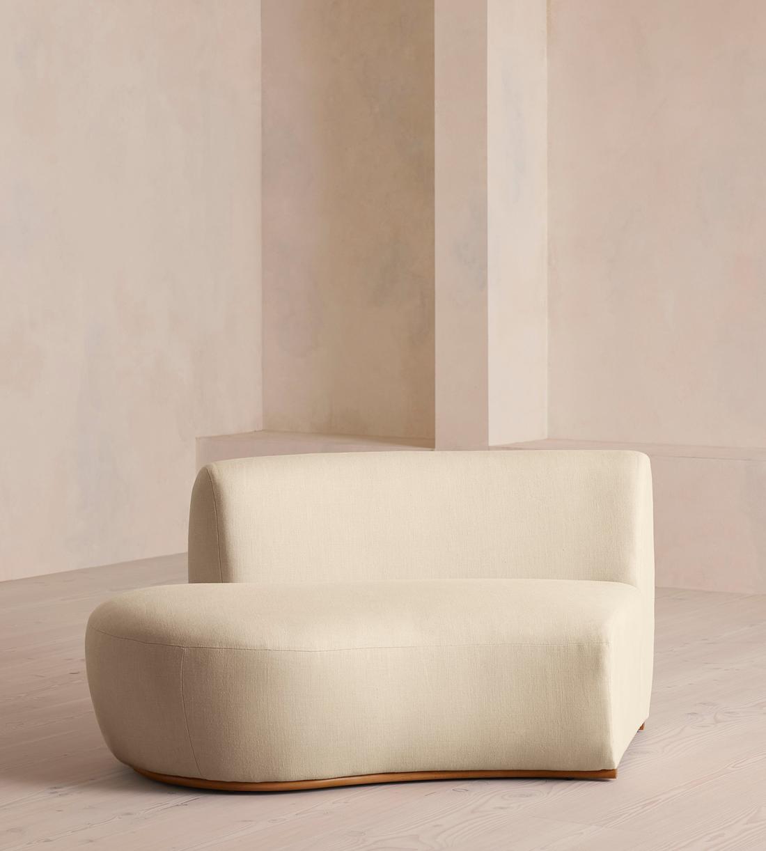 Aline Serpentine Modular Sofa - Left Section - Linen - Bisque - UK - Image 1