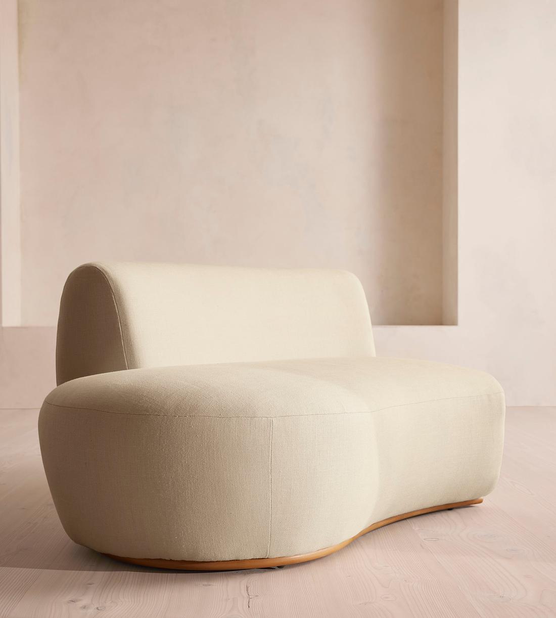 Aline Serpentine Modular Sofa - Left Section - Linen - Bisque - UK - Image 6