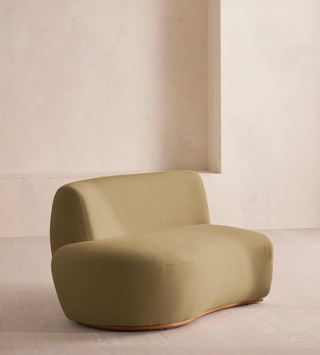 Aline Serpentine Modular Sofa - Middle Section - Linen - Wheat - UK - Image 2