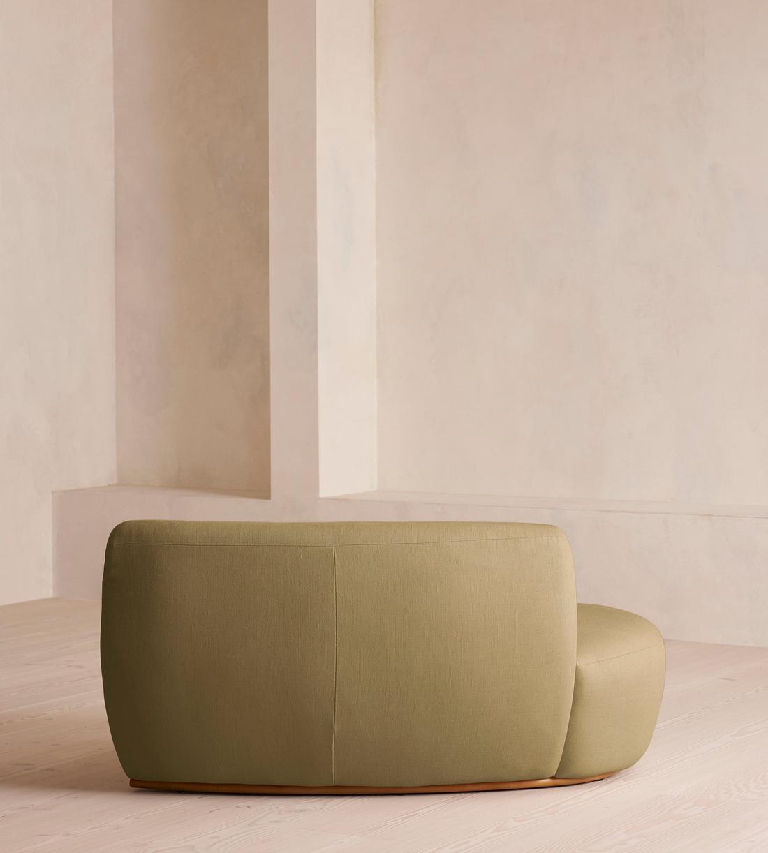 Aline Serpentine Modular Sofa - Middle Section - Linen - Wheat - UK - Image 4