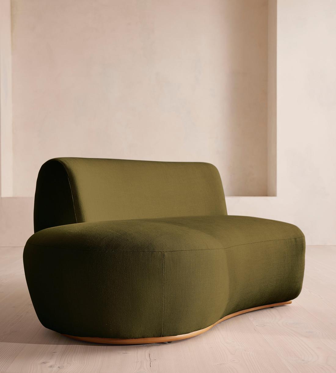Aline Serpentine Modular Sofa - Middle Section - Linen - Olive - UK - Image 6