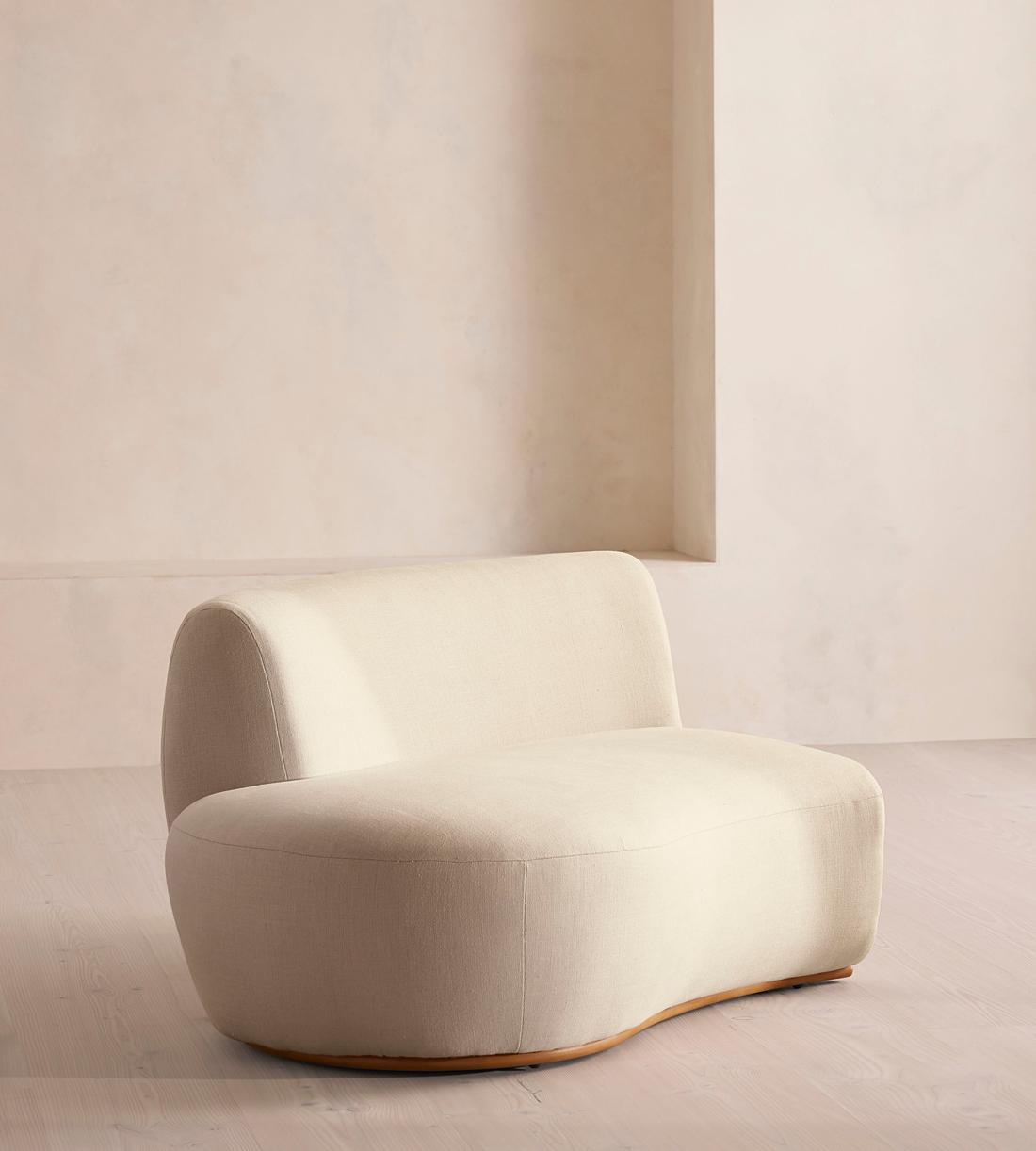 Aline Serpentine Sectional Sofa - Left Section - Linen - Bisque - US - Image 2