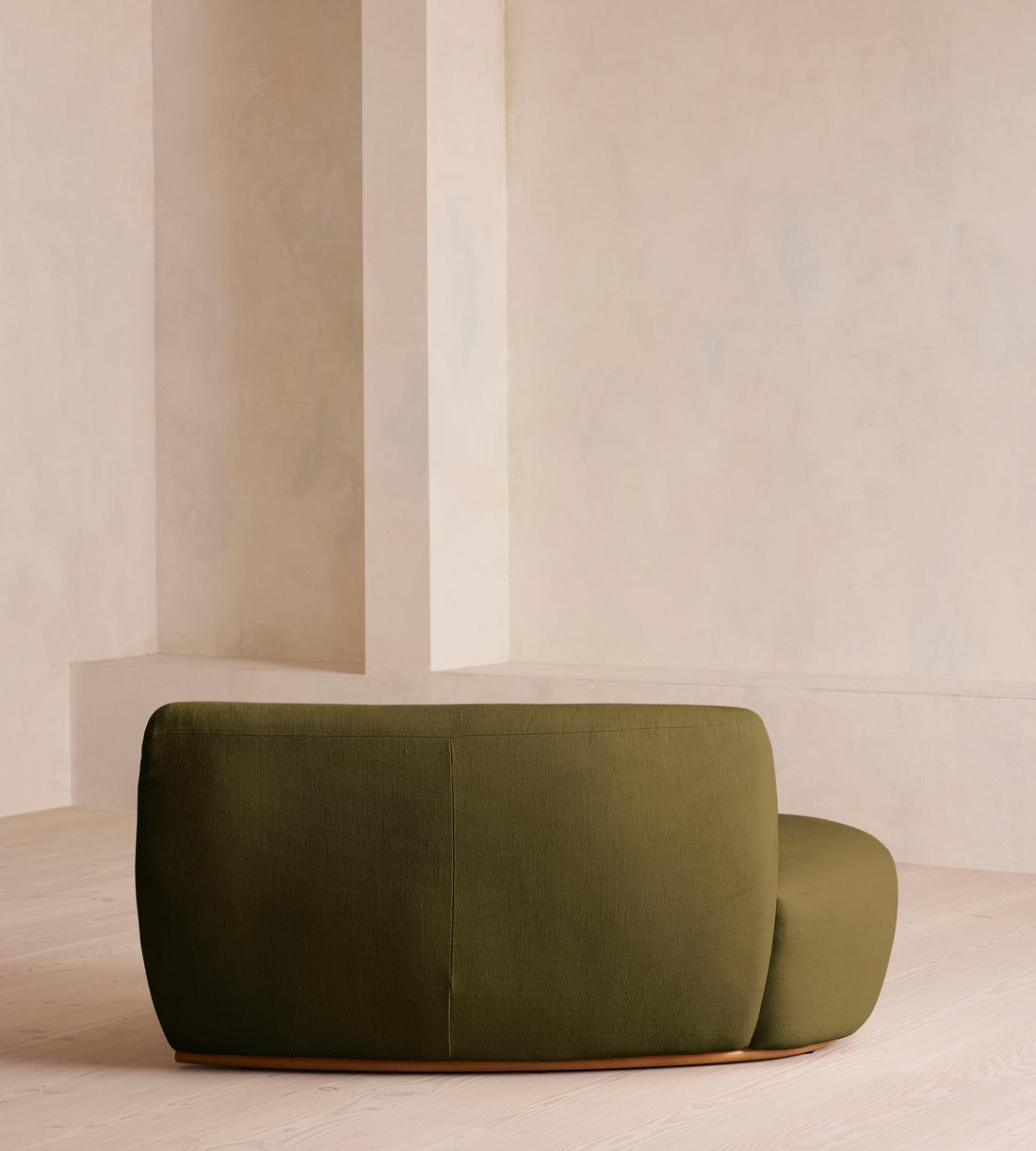 Aline Serpentine Sectional Sofa - Middle Section - Linen - Olive - US - Image 4