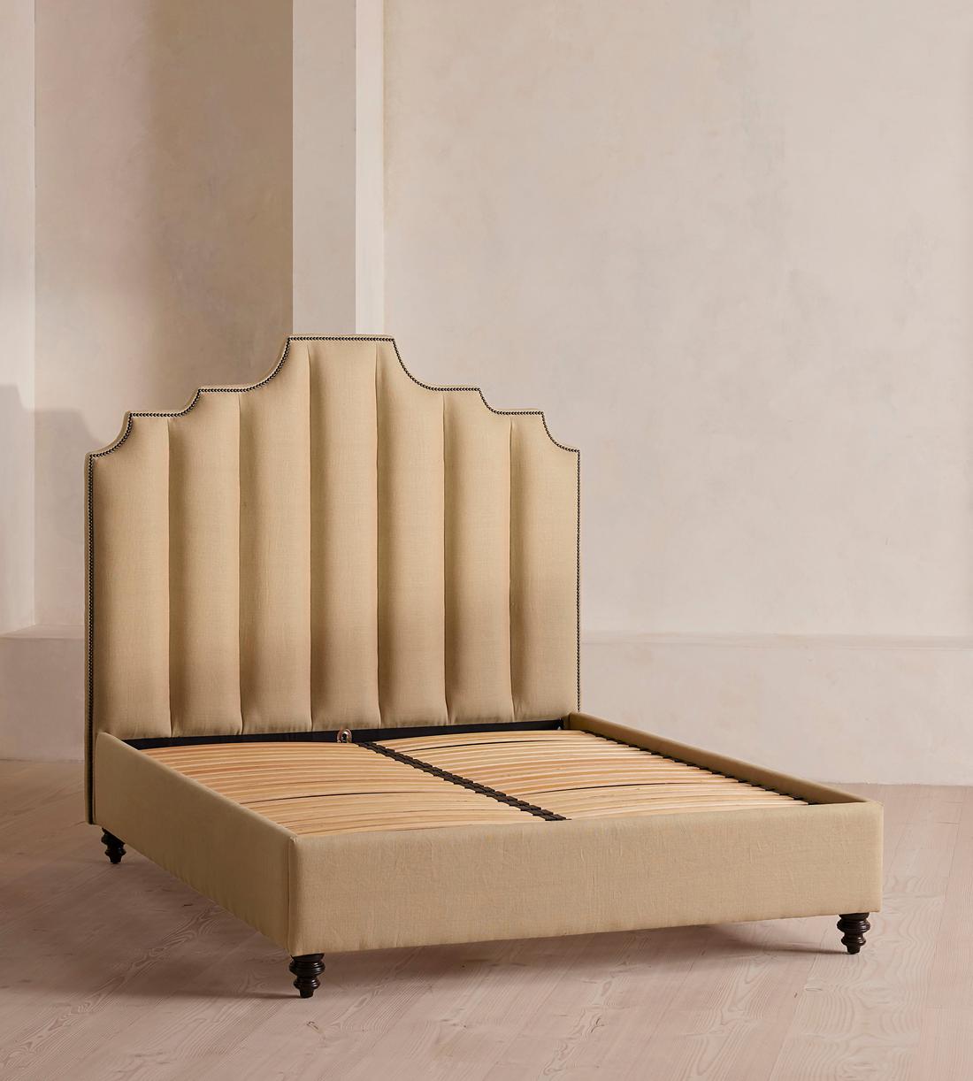 Gerrard Bed - Double - Linen - Wheat - Images - Image 3