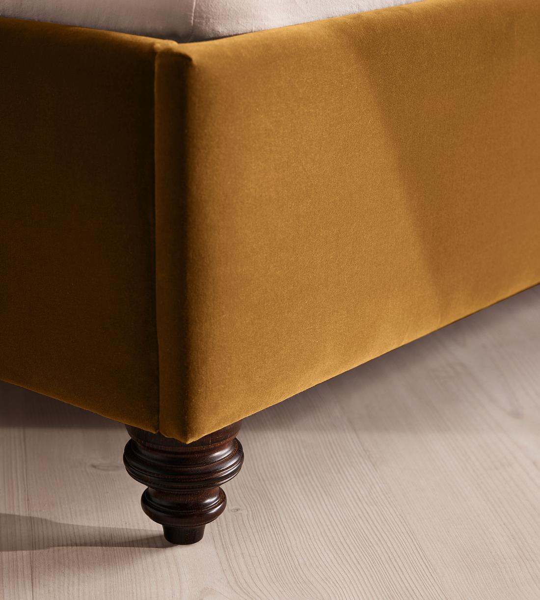 Gerrard Bed - Double - Velvet - Mustard - Images - Image 4