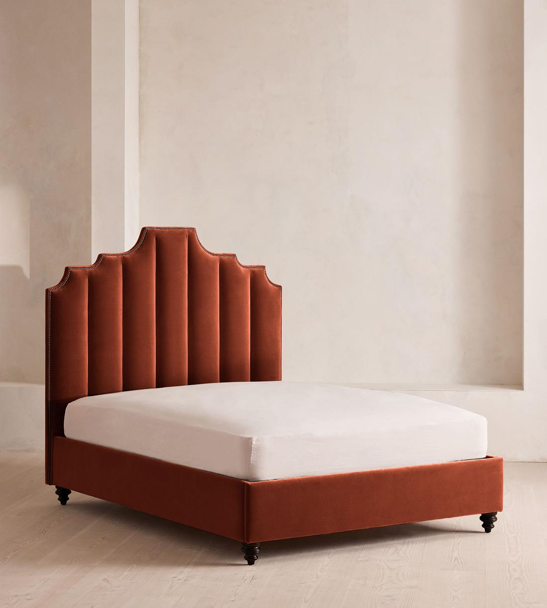 Gerrard Bed - Double - Velvet Rust - Listing - Image 2