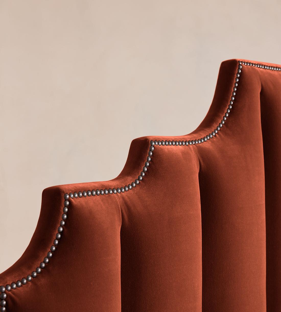 Gerrard Bed - Double - Velvet Rust - Images - Image 4