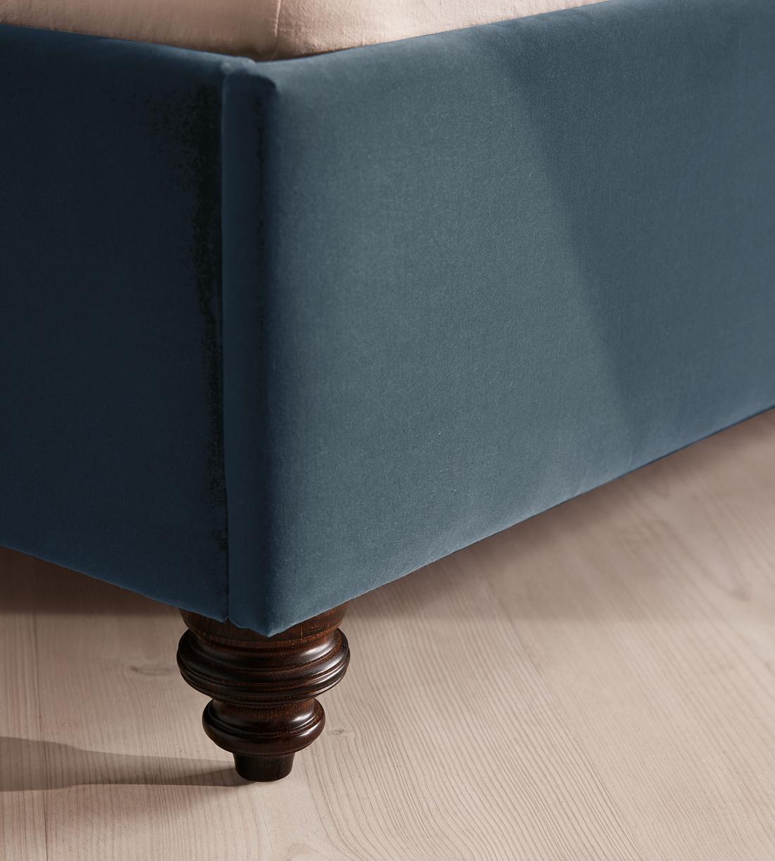 Gerrard Bed - Double - Velvet - Grey Blue - Images - Image 4