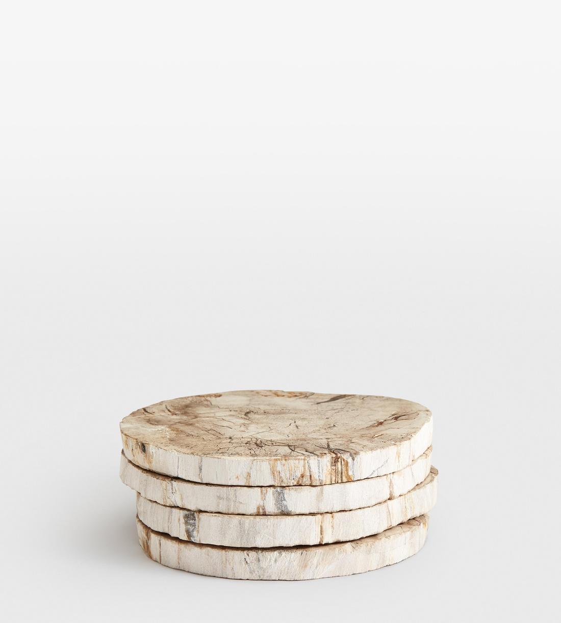 Balfern Petrified Wood Coasters - White - Set of Four - Listing - Image 2