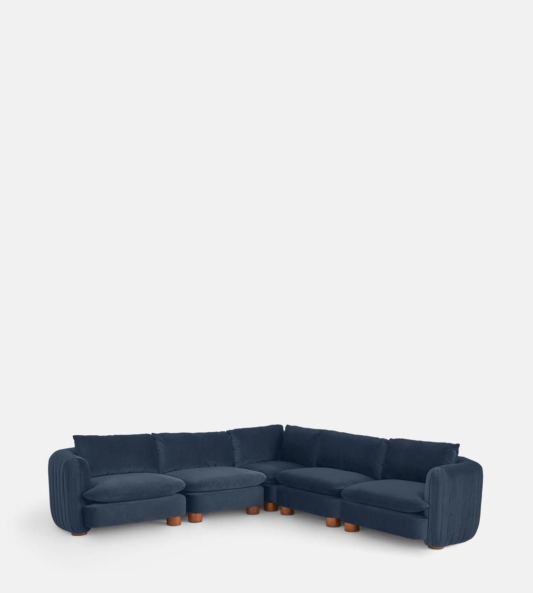 Vivienne Sectional Corner Sofa - Velvet Grey Blue - US - Listing - Image 1