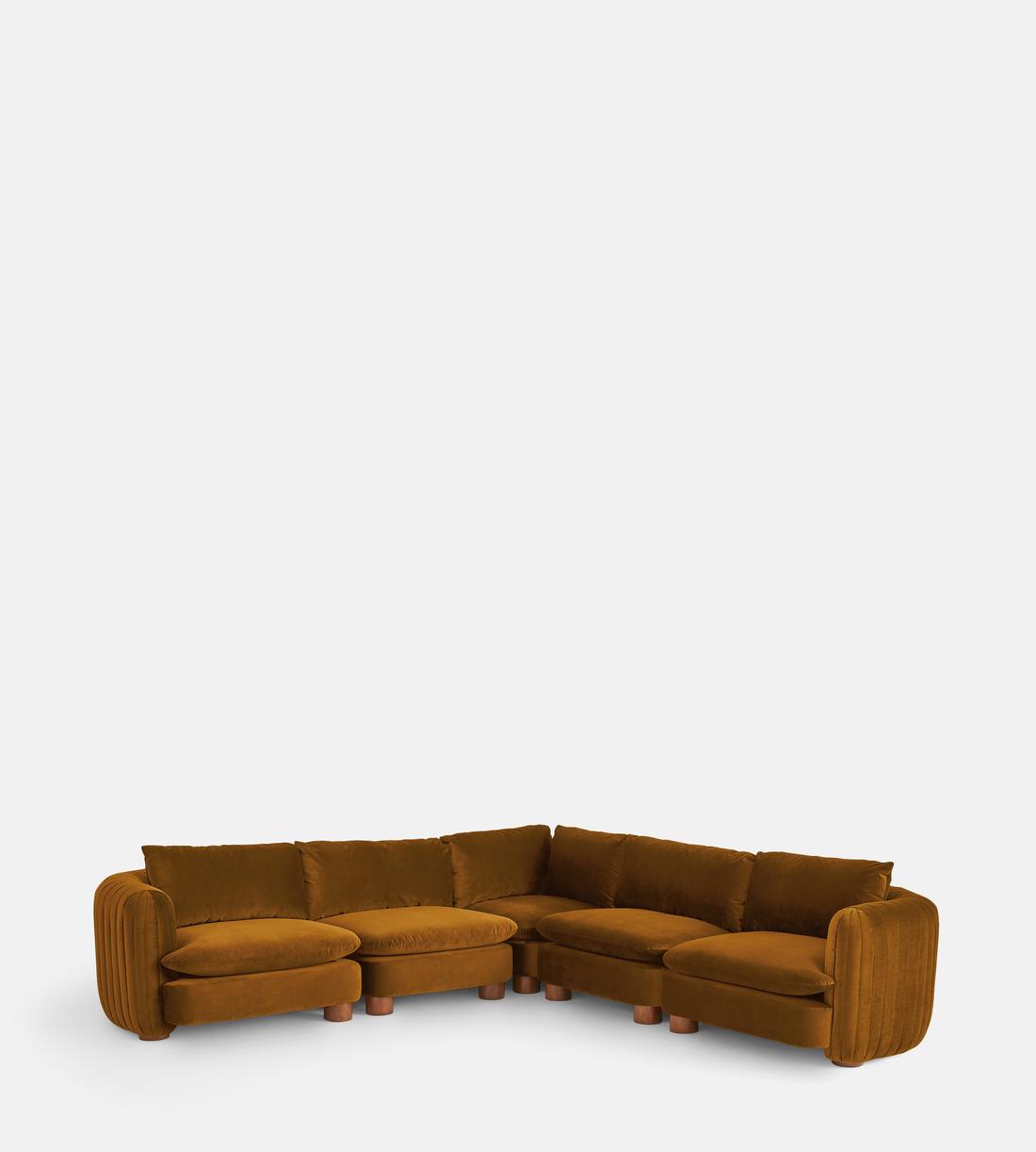 Vivienne Sectional Corner Sofa - Velvet Mustard - US - Listing - Image 1