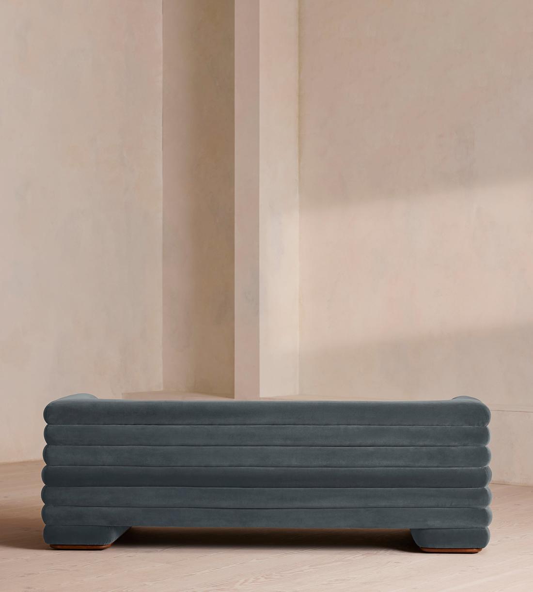 Laura Three Seater Sofa - Velvet - Grey Blue - US - Images - Image 4