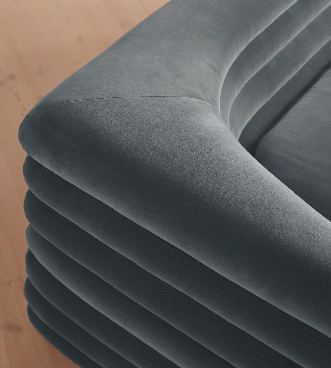 Laura Three Seater Sofa - Velvet - Grey Blue - US - Images - Image 5