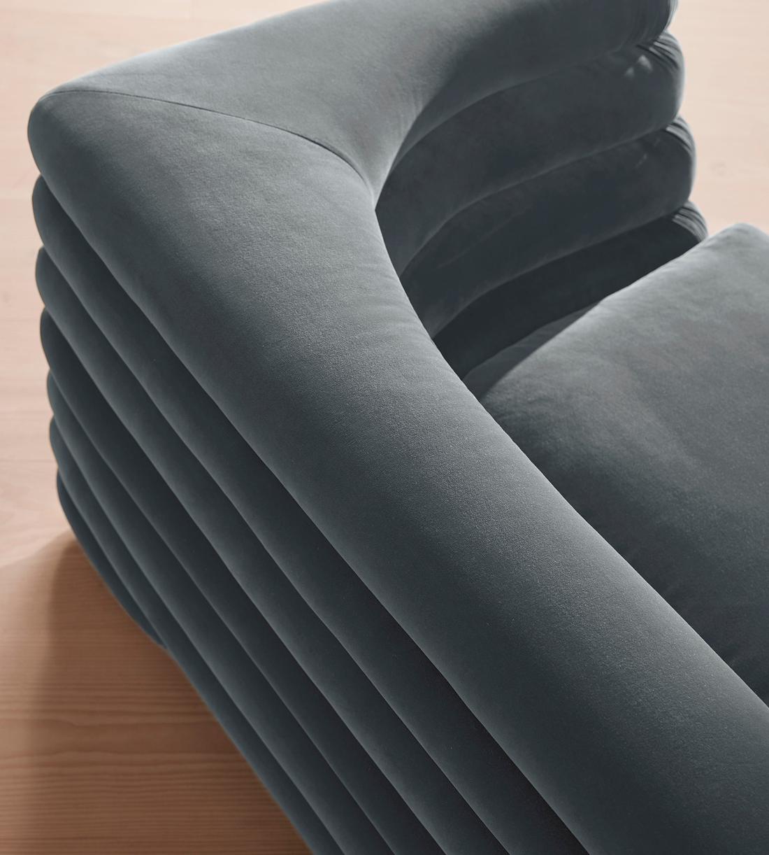 Laura Three Seater Sofa - Velvet - Grey Blue - US - Images - Image 7