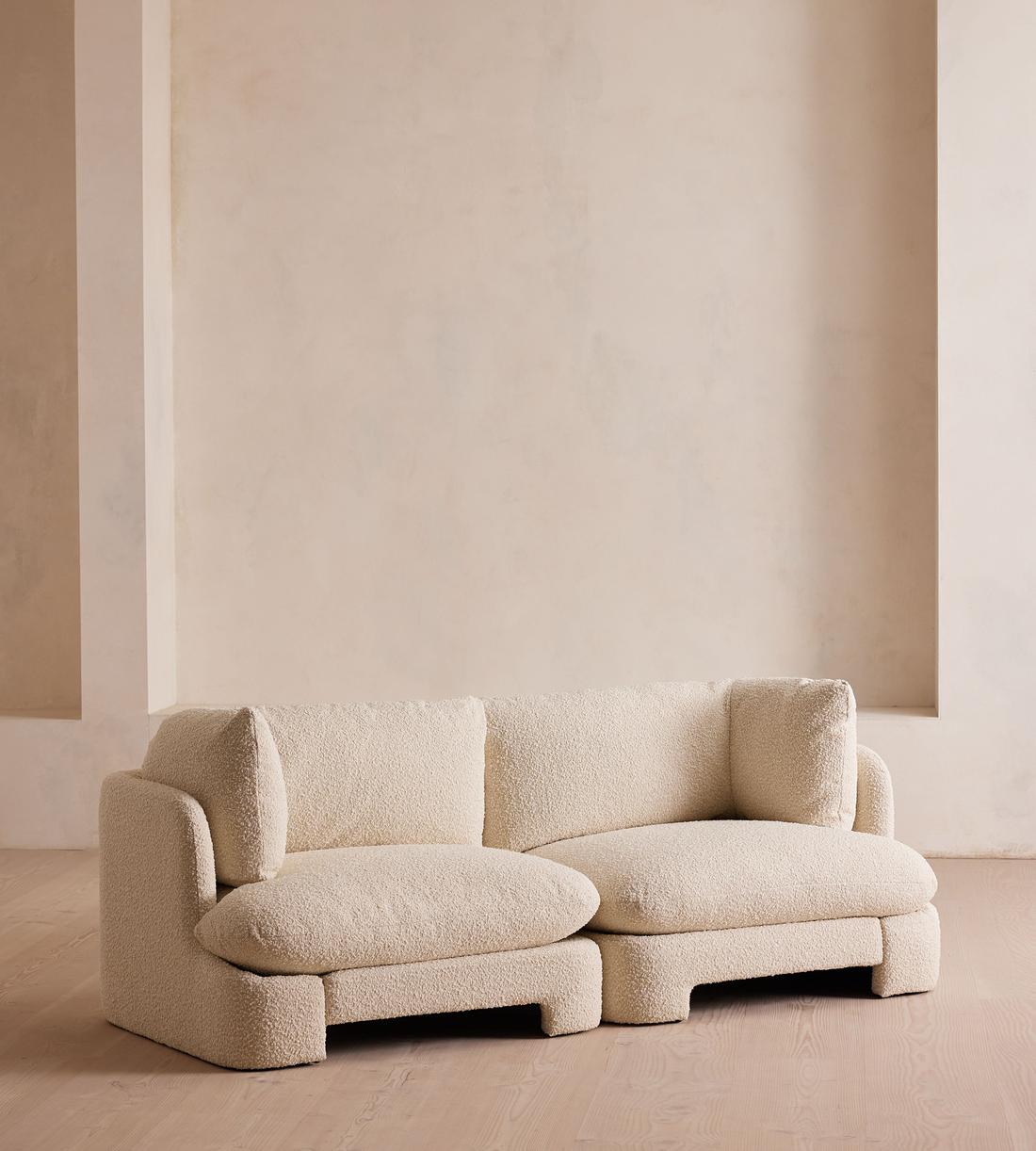 Odell Sectional Sofa - Three Seater - Boucle - Natural - US - Listing - Image 1