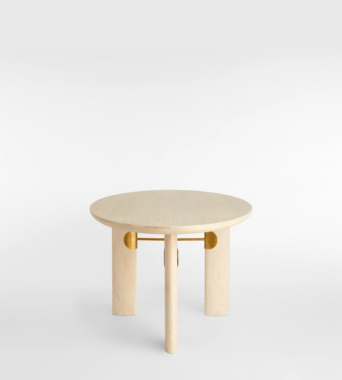 Celena Oval Dining Table - Bleached Oak & Brass - Images - Image 5