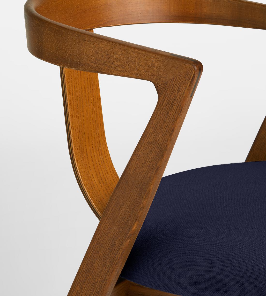 Edwin Dining Chair - Indigo Linen - Images - Image 5