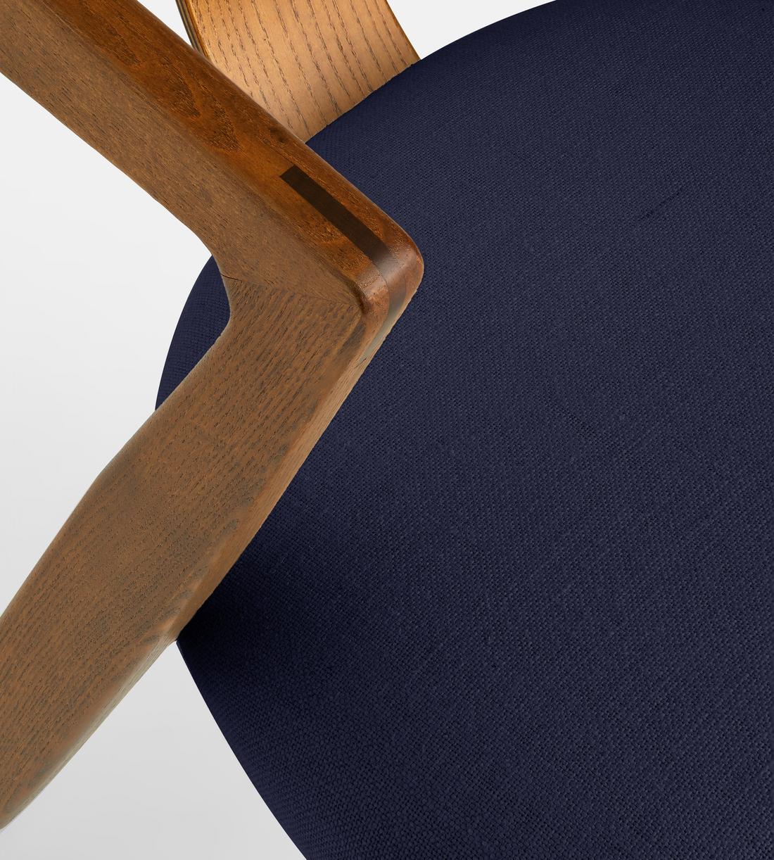 Edwin Dining Chair - Indigo Linen - Images - Image 5