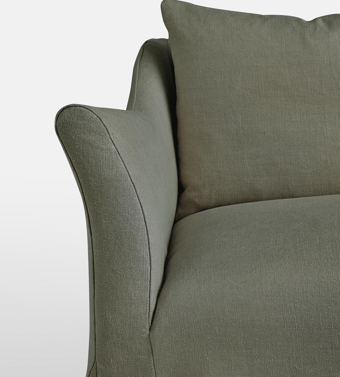 Roma Three Seater Sofa - Linen Loden - Images - Image 6
