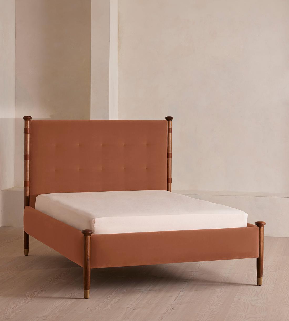 Paolo Bed - Queen - Velvet - Antique Rose - US - Listing - Image 1