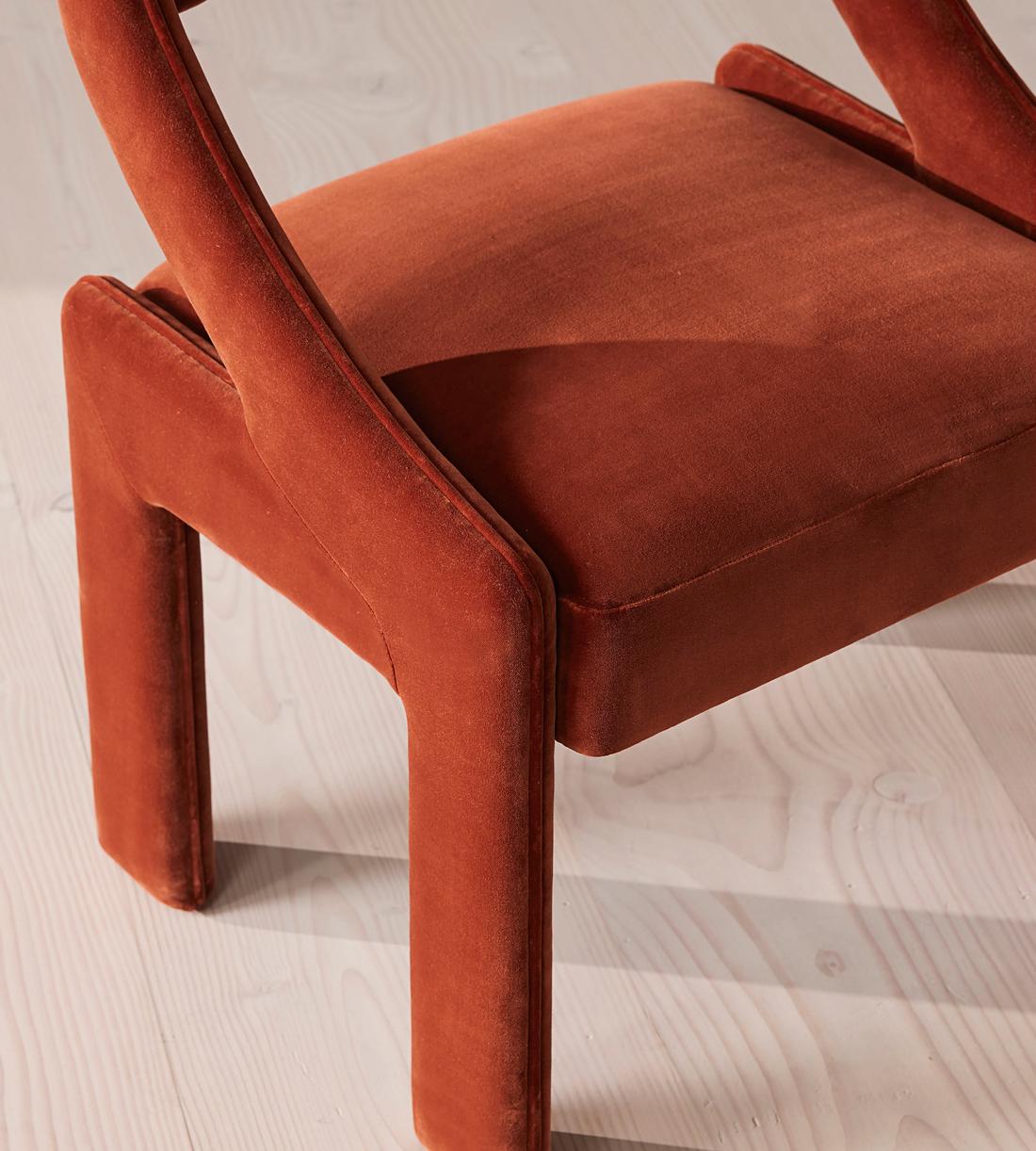 Laurie Dining Chair - Velvet - Rust - US - Images - Image 8