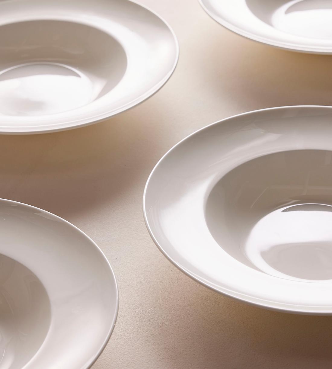 House Rimmed Bowl - Bone China - White - Set of Four - Images - Image 5