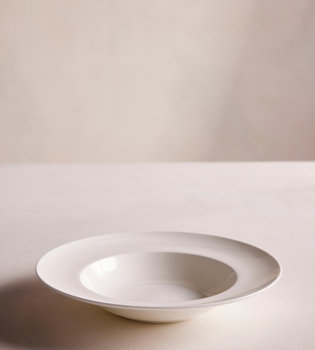 House Rimmed Bowl - Bone China - White - Set of Four - Listing - Image 3