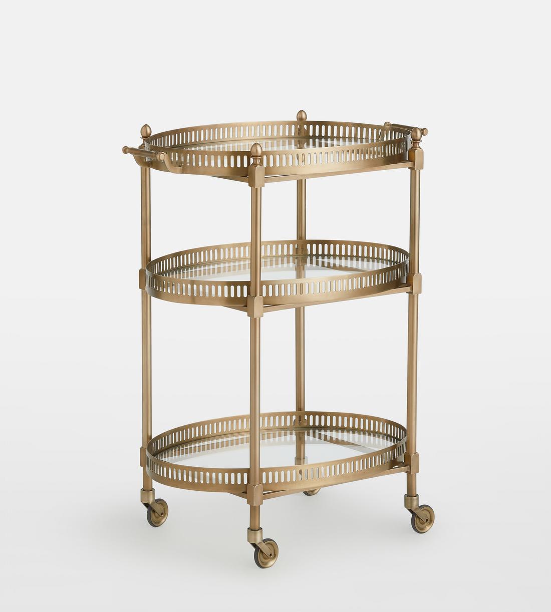 Oval Bar Cart - Brass - Images - Image 4
