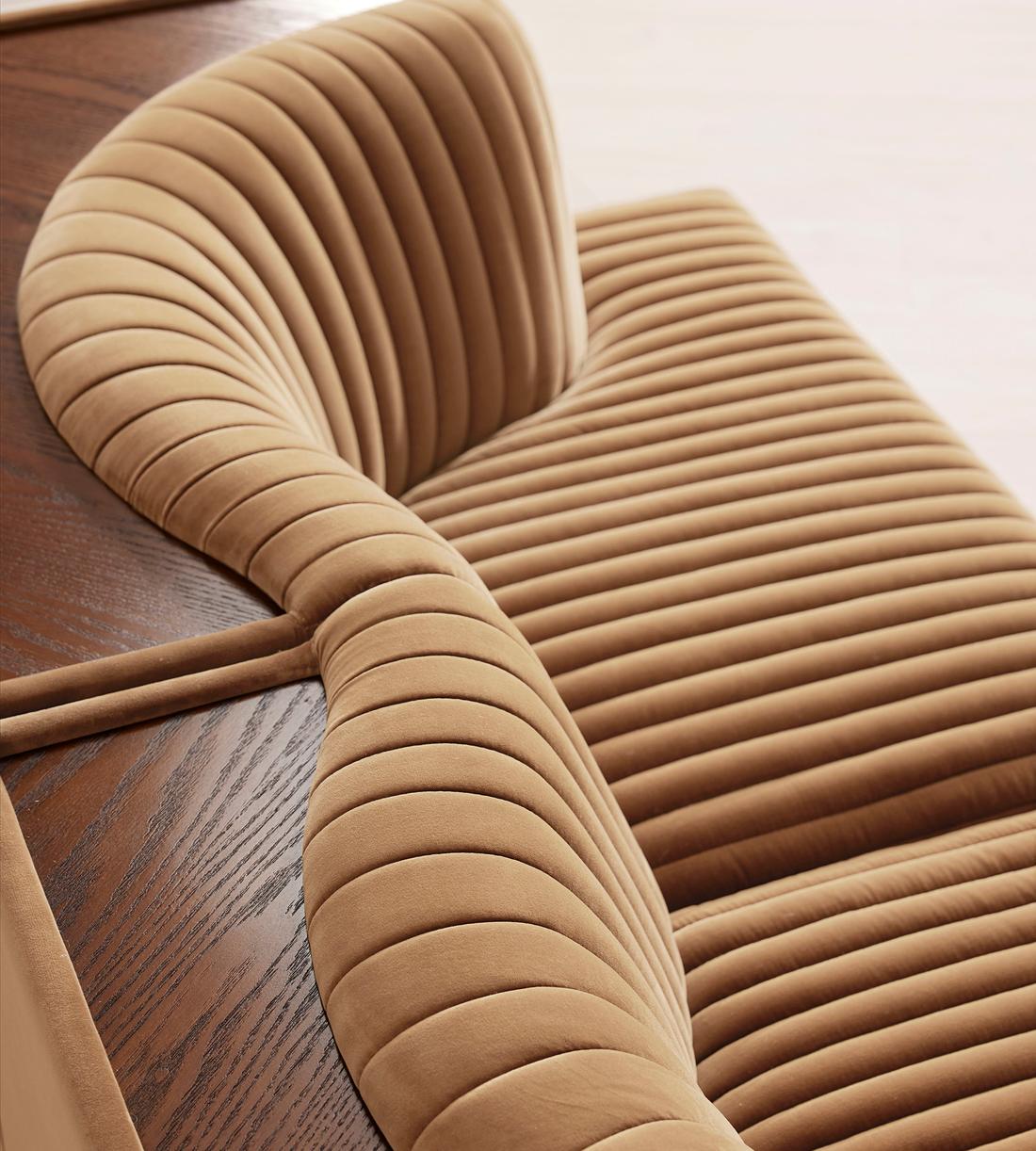 Hamish Modular Sofa - Three Seater - Velvet - Camel - Images - Image 5