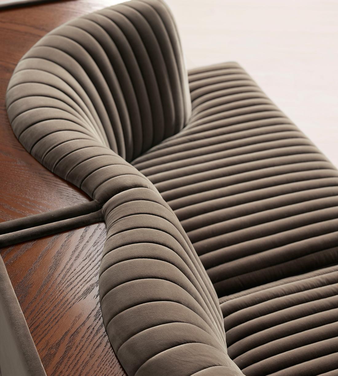 Hamish Modular Sofa - Three Seater - Velvet - Taupe - Images - Image 5
