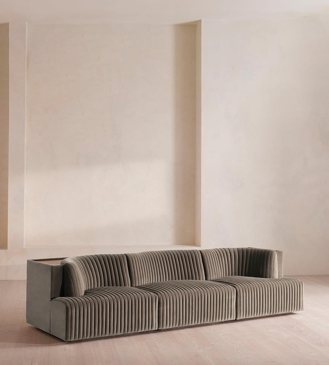 Hamish Modular Sofa - Four Seater - Velvet - Taupe - Listing - Image 1