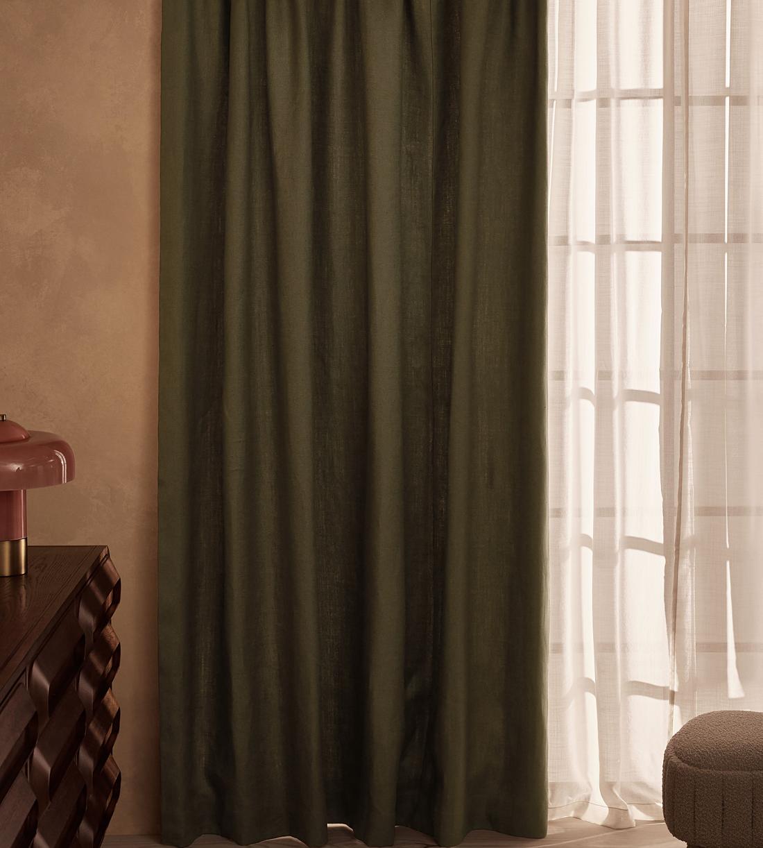 Vinnie Linen Curtains - Sage - Width 263cm Length 228cm - Images - Image 3