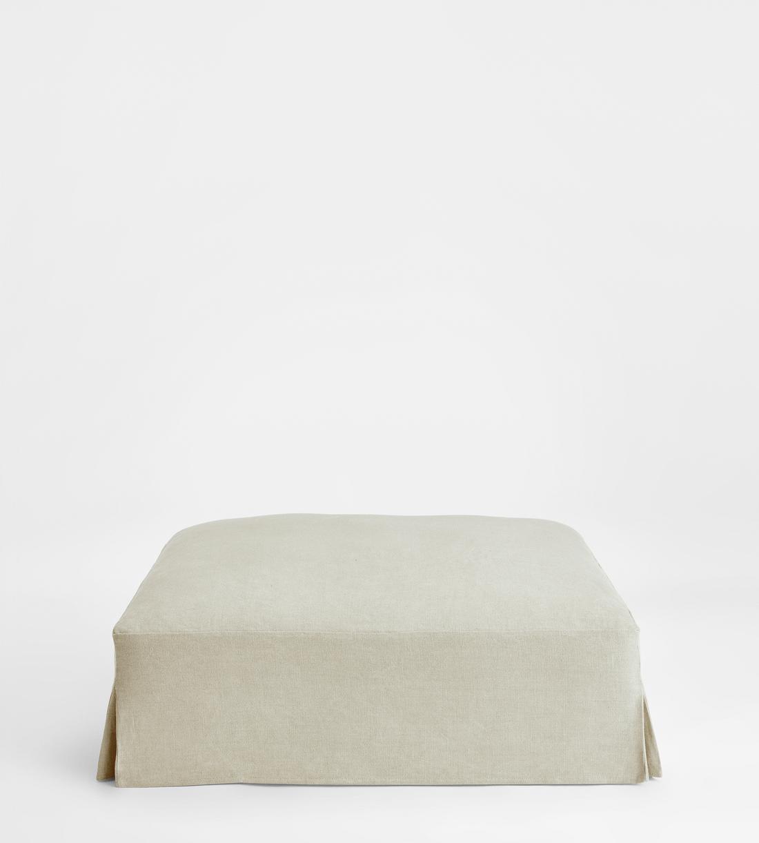 Roma Square Ottoman - Linen Natural - Listing - Image 1