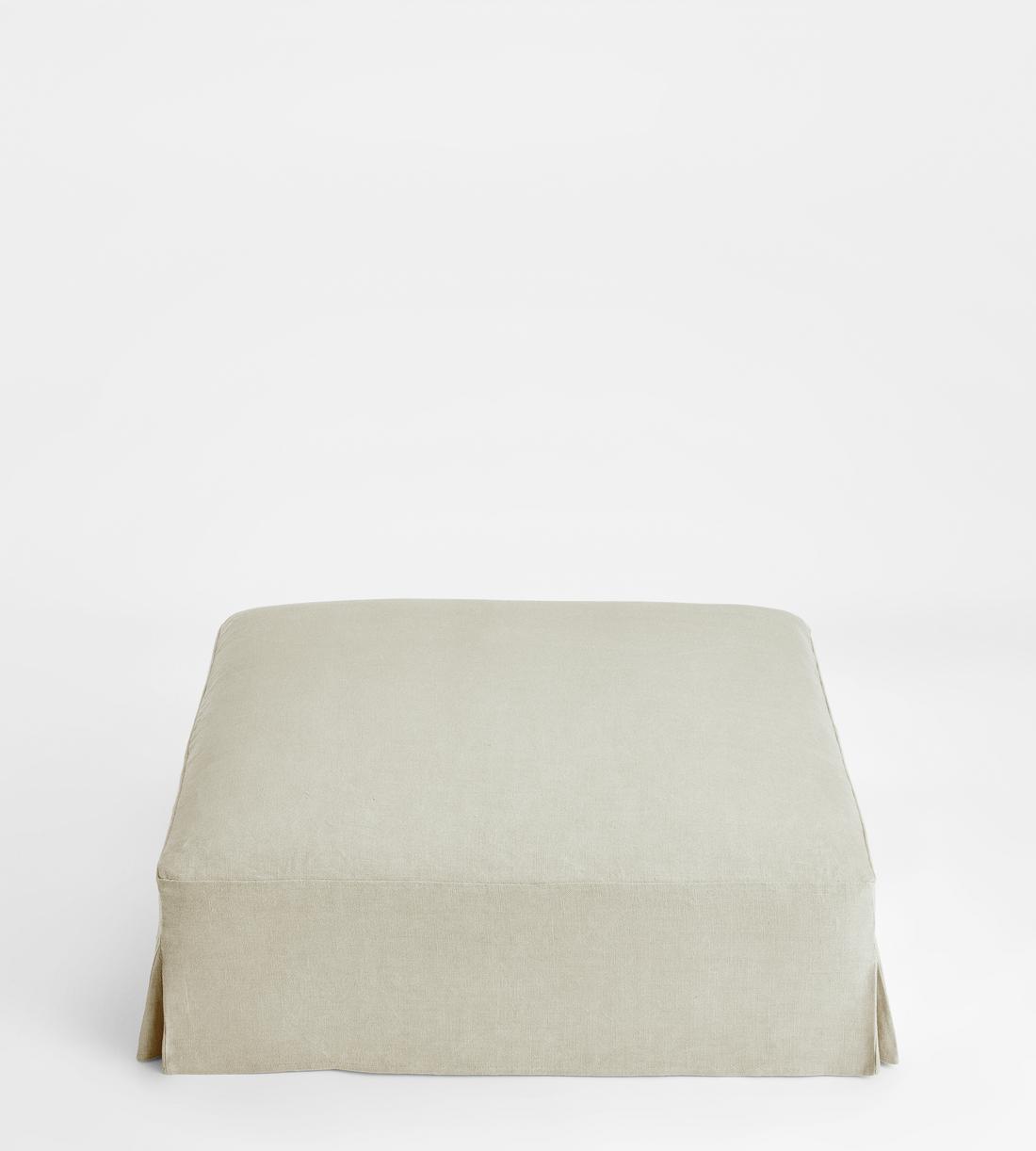 Roma Square Ottoman - Linen Natural - Images - Image 3